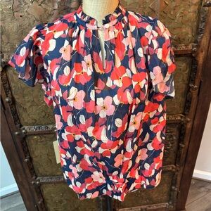 Trovata Birds of Paradise Multicolor Floral Blouse M